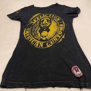 Affliction American Customs navy blue t shirt